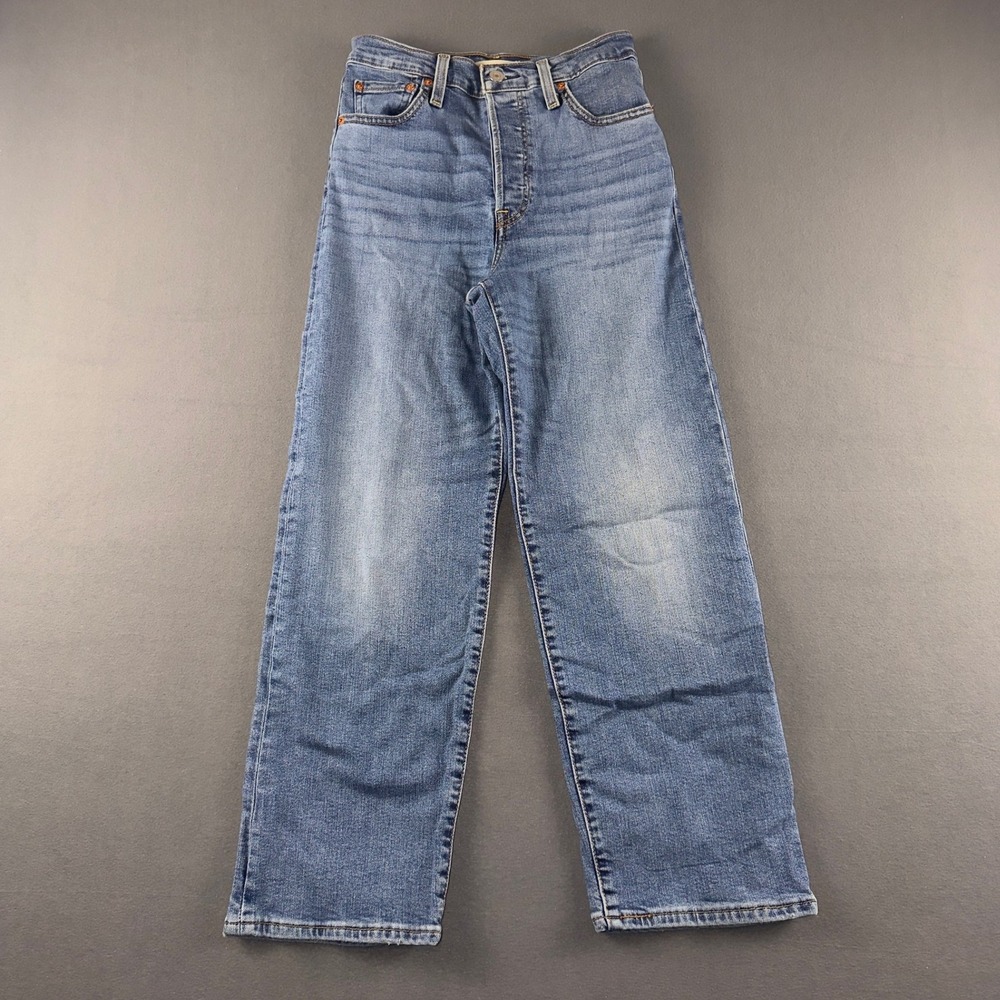 Levis Ribcage Straight Ankle Jeans Womens 26 Medium Wash High Rise 72693-0208